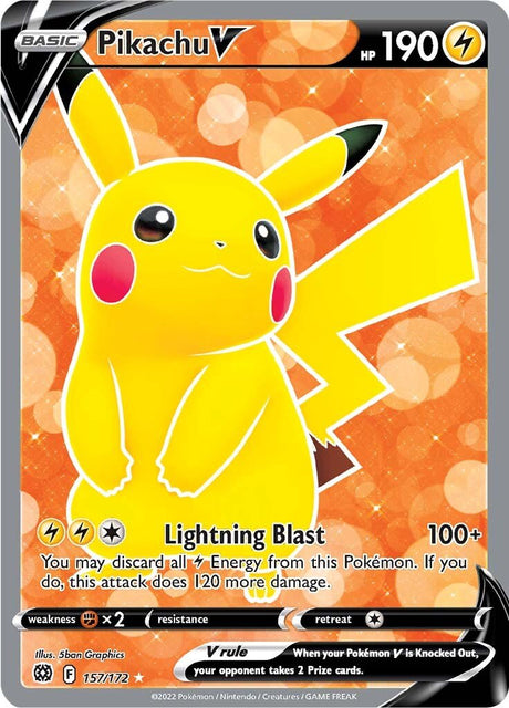 Pokemon Brilliant Stars Pikachu V #157