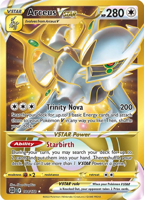 Pokemon Brilliant Stars Arceus VSTAR #184