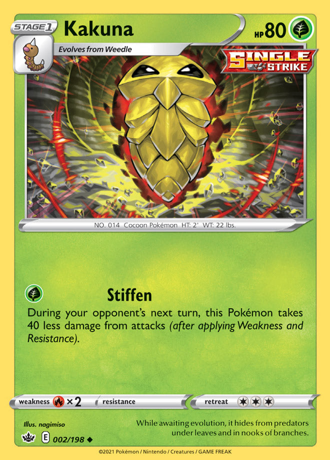 Kakuna #2/198 Uncommon - Chilling Reign Pokemon card