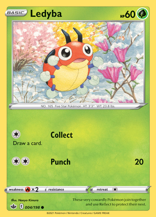 Ledyba #4/198 Common - Chilling Reign Pokemon card