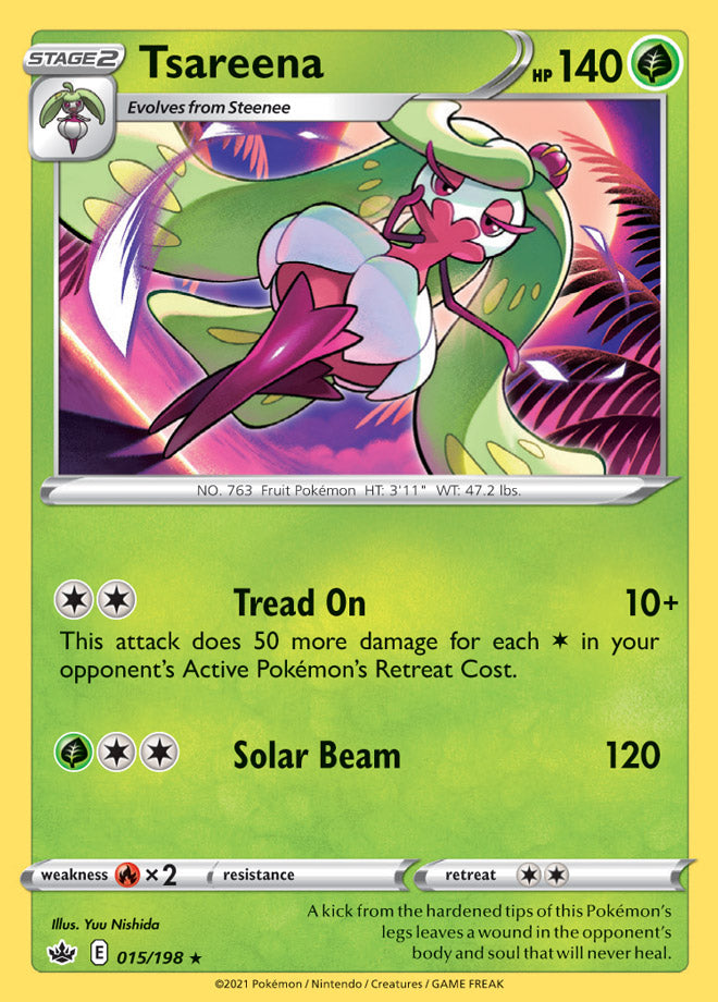 Tsareena #15/198 Rare - Chilling Reign Pokemon card