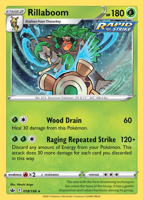 0018 Rillaboom Holo Rare Chilling Reign