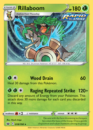 0018 Rillaboom Holo Rare Chilling Reign