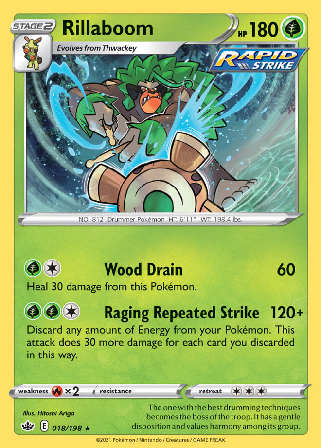 Rillaboom #18/198 Holo Rare - Chilling Reign Pokemon card