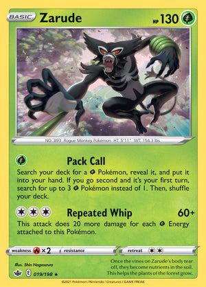 0019 Zarude Holo Rare Chilling Reign