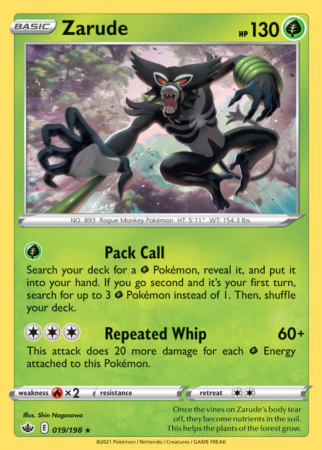 0019 Zarude Holo Rare Chilling Reign