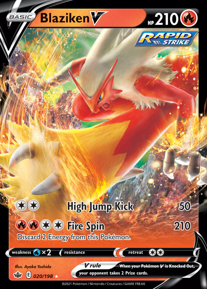 Blaziken #20/198 Ultra Rare - Chilling Reign Pokemon card