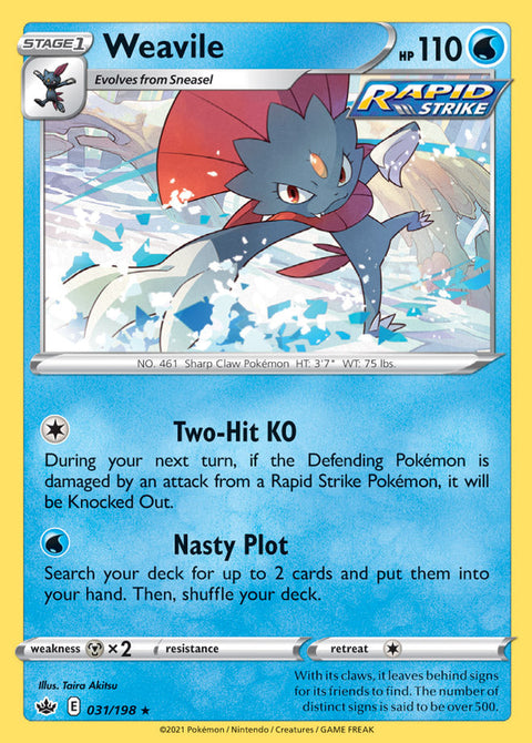 0031 Weavile Holo Rare Chilling Reign