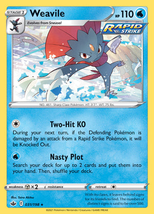 0031 Weavile Holo Rare Chilling Reign