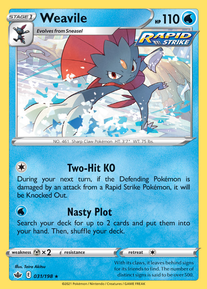 0031 Weavile Holo Rare Chilling Reign