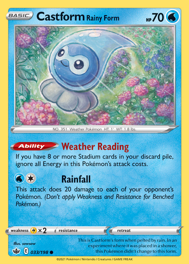 Pokemon Chilling Reign Castform Rainy Form #33