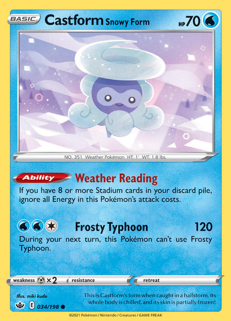 Pokemon Chilling Reign Castform Snowy Form #34