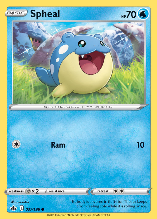 Spheal #37/198 Common - Chilling Reign Pokemon card