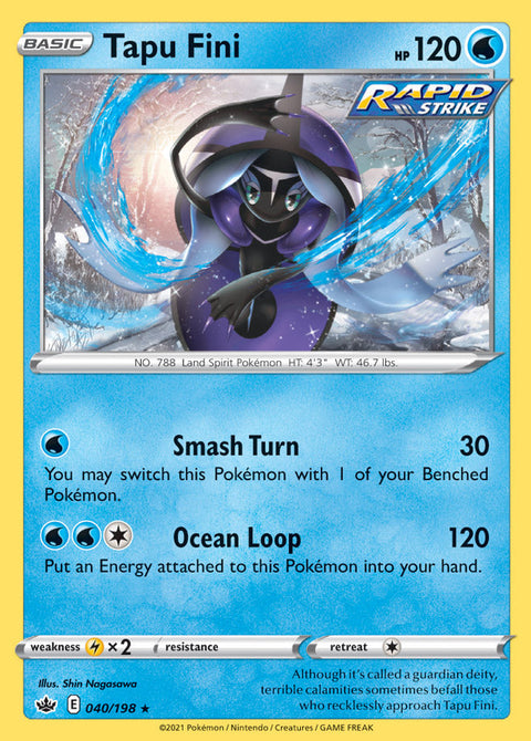 0040 Tapu Fini Holo Rare Chilling Reign