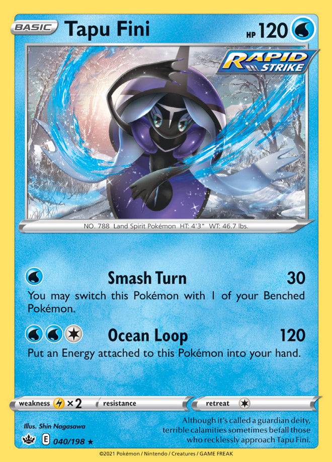 0040 Tapu Fini Holo Rare Chilling Reign