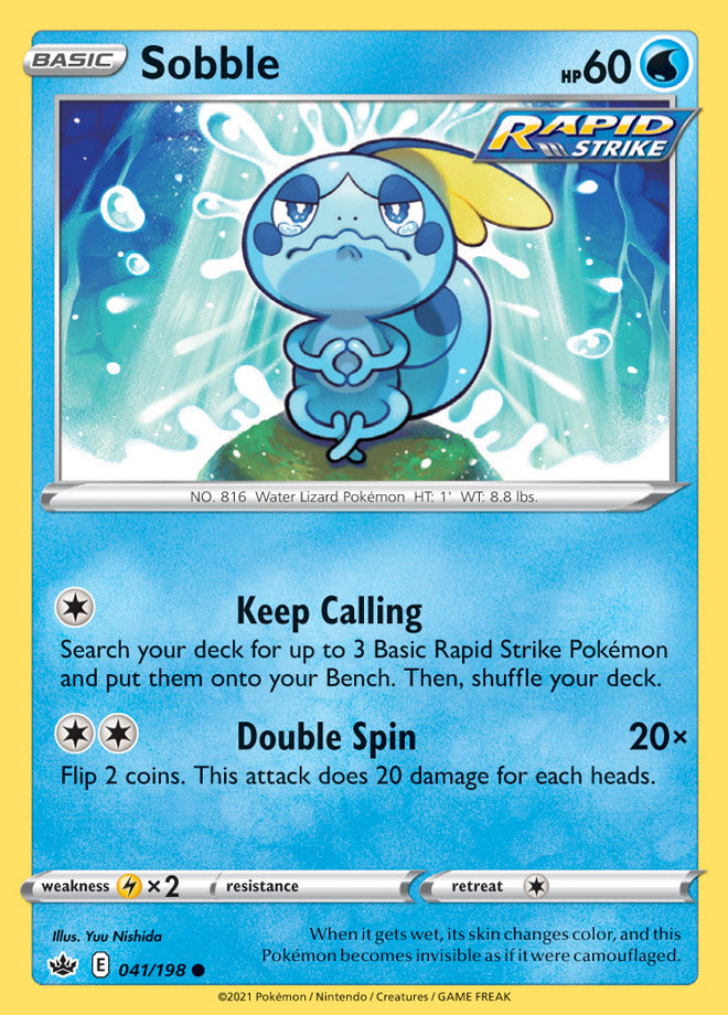 Sobble #41/198 Common - Chilling Reign Pokemon card