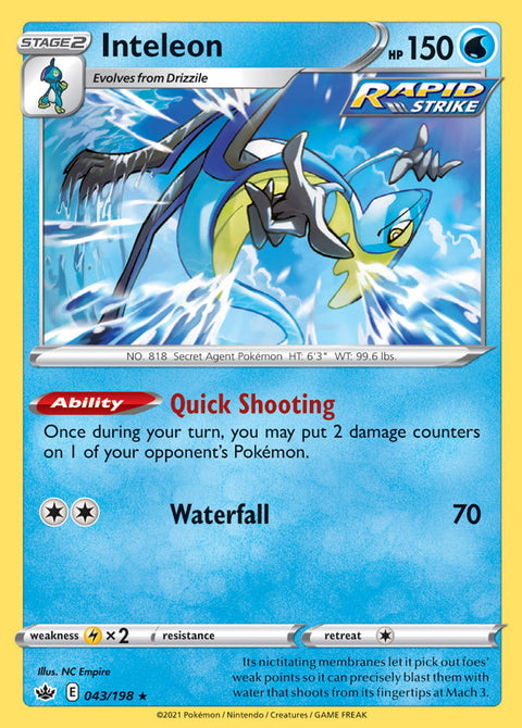 0043 Inteleon Holo Rare Chilling Reign