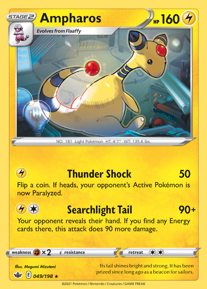 Ampharos #49/198 Rare - Chilling Reign Pokemon card
