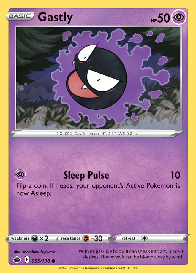 Gastly #55/198 Common - Chilling Reign Pokemon card