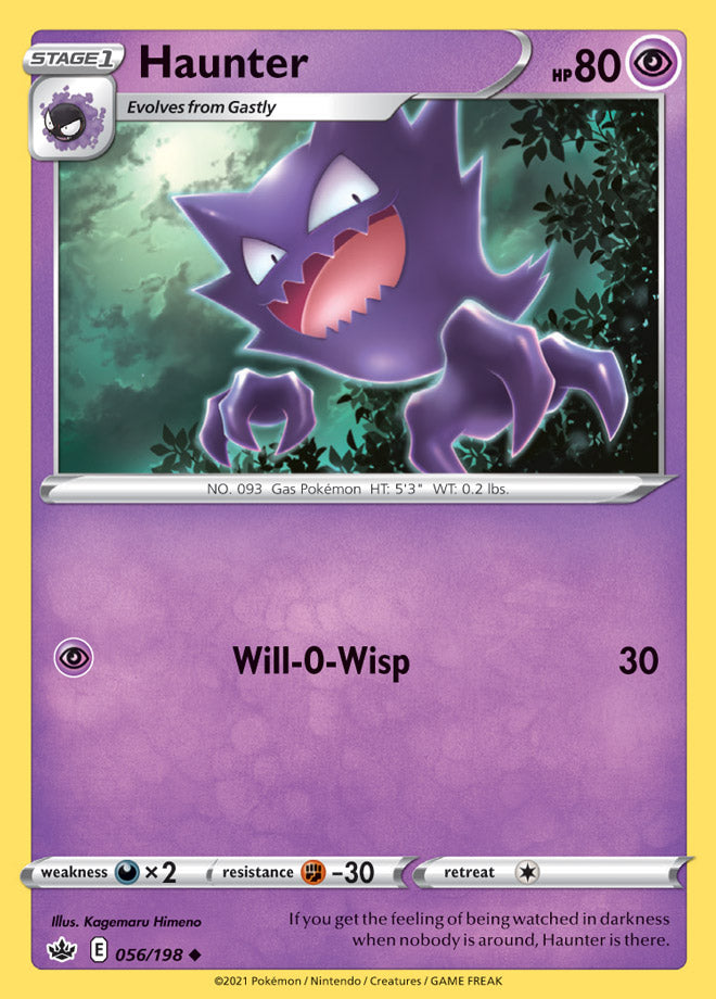 Haunter #56/198 Uncommon - Chilling Reign Pokemon card