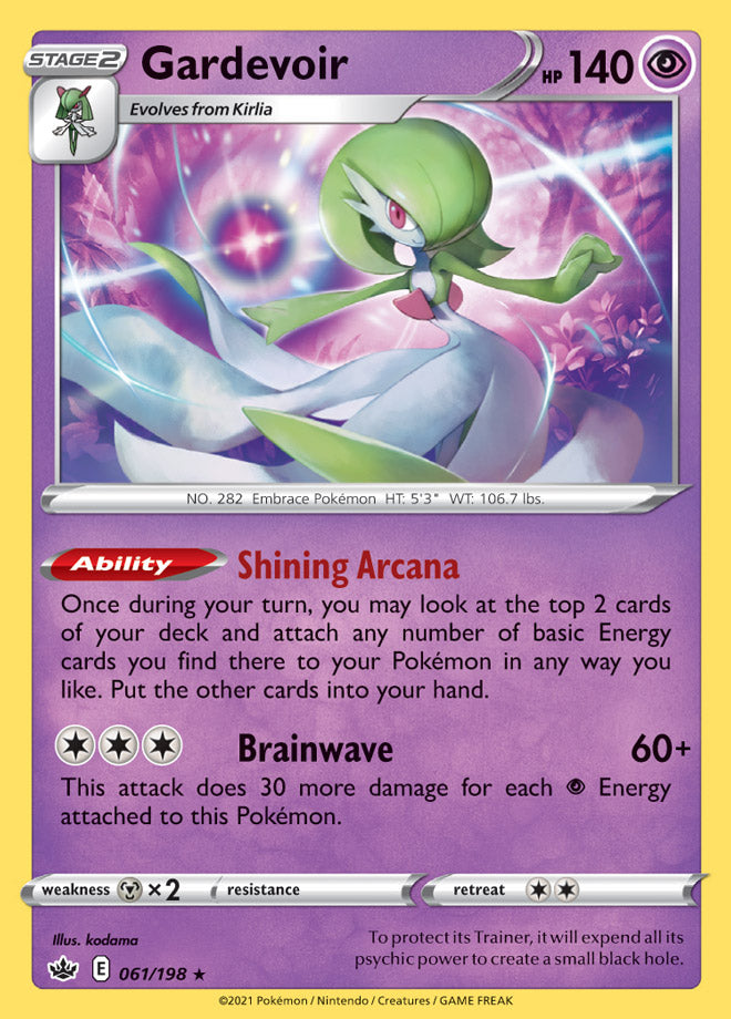 Gardevoir #61/198 Holo Rare - Chilling Reign Pokemon card