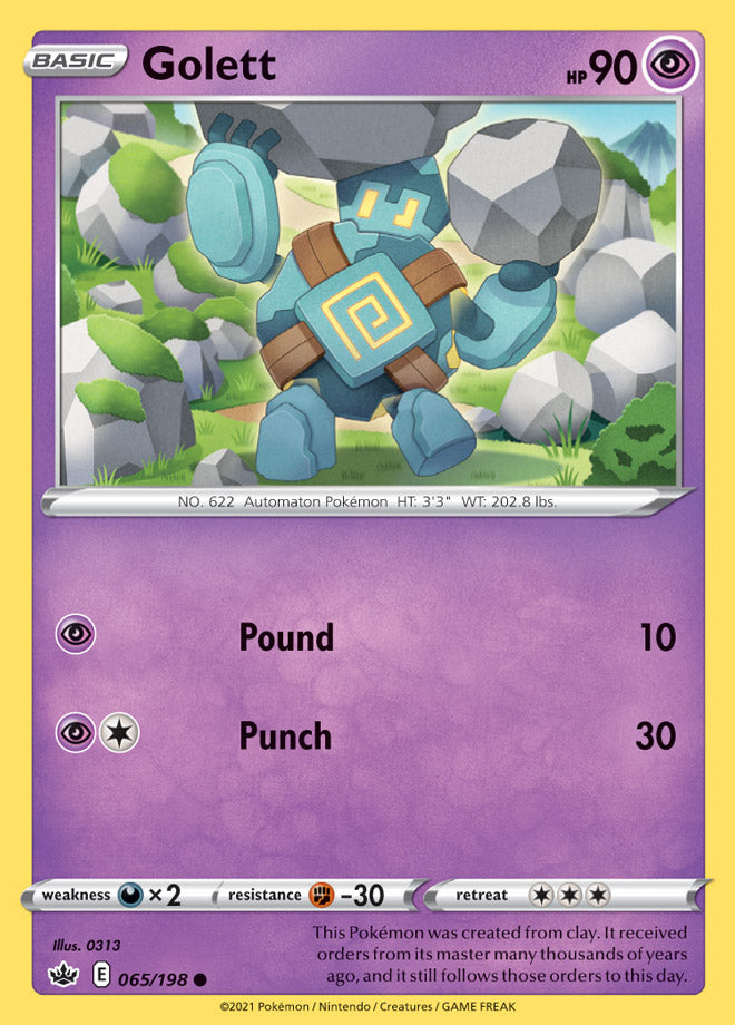Golett #65/198 Common - Chilling Reign Pokemon card