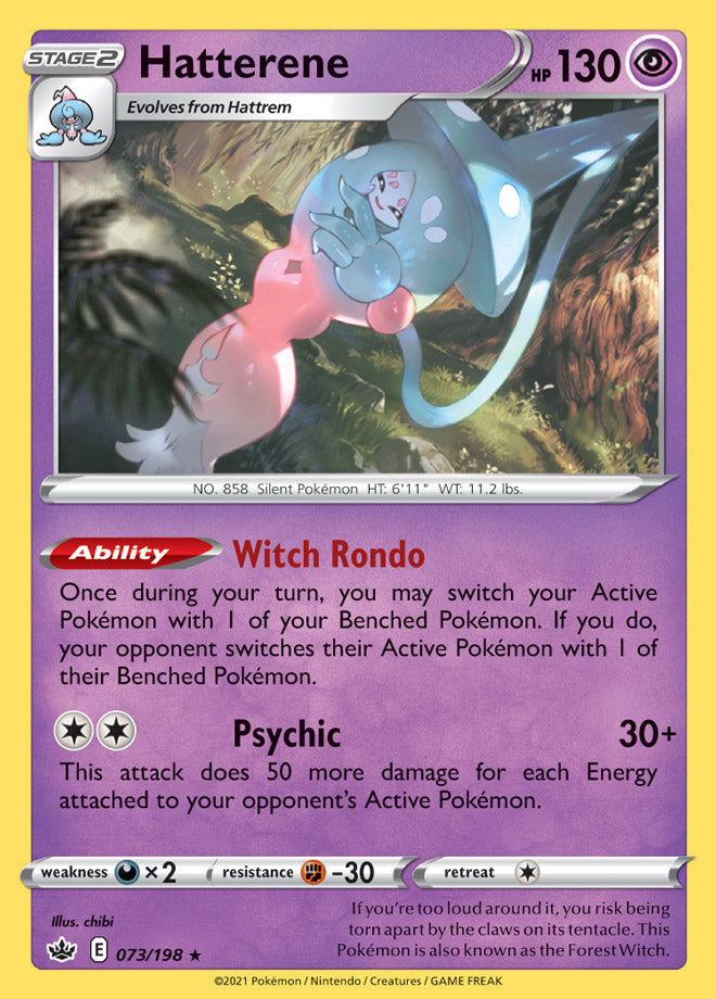 Hatterene #73/198 Holo Rare - Chilling Reign Pokemon card