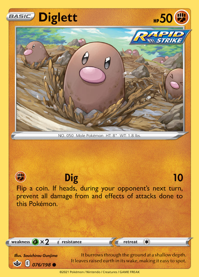 Diglett #76/198 Common - Chilling Reign Pokemon card
