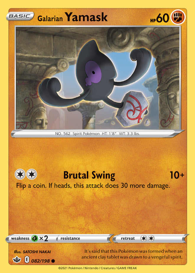 Yamask #82/198 Common - Chilling Reign Pokemon card