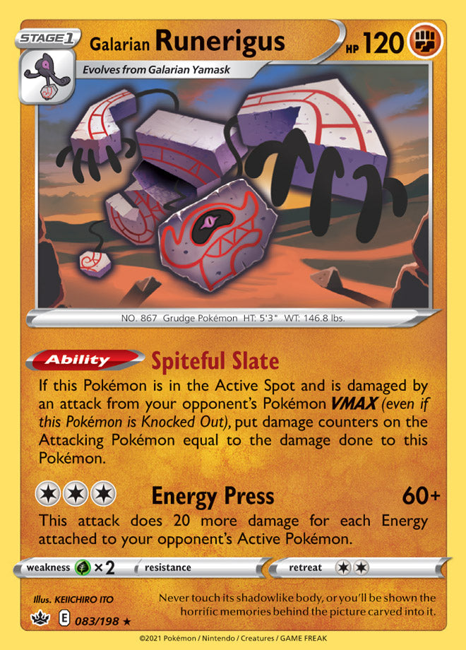 Runerigus #83/198 Holo Rare - Chilling Reign Pokemon card