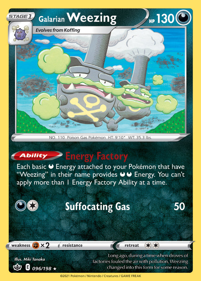 Weezing #96/198 Rare - Chilling Reign Pokemon card