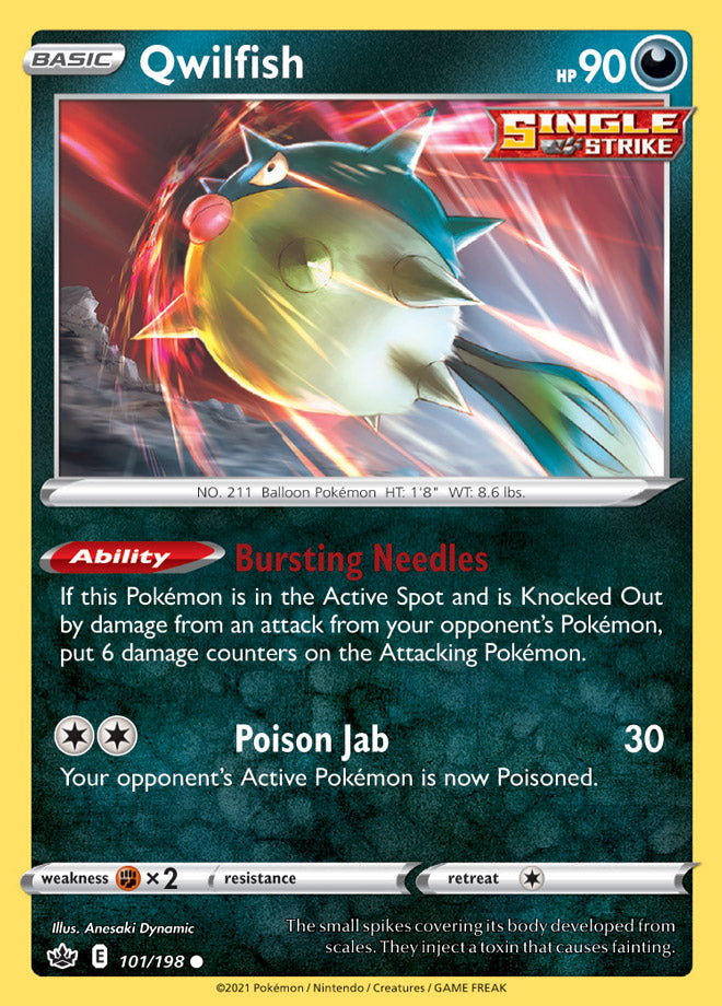 Qwilfish #101/198 Common - Chilling Reign Pokemon card