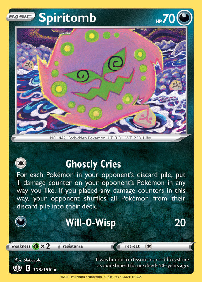 Spiritomb #103/198 Rare - Chilling Reign Pokemon card