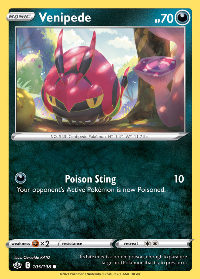 Venipede #105/198 Common - Chilling Reign Pokemon card