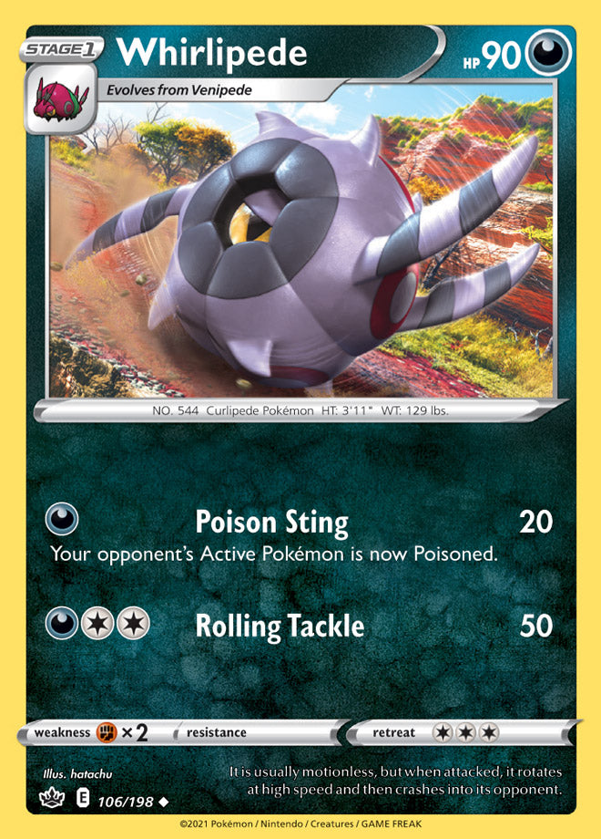 Whirlipede #106/198 Uncommon - Chilling Reign Pokemon card