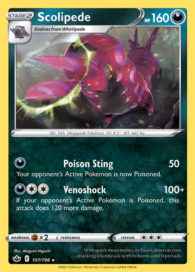 Scolipede #107/198 Rare - Chilling Reign Pokemon card