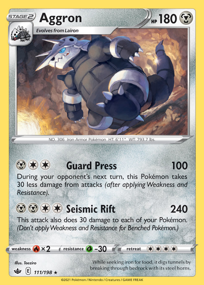 Aggron #111/198 Rare - Chilling Reign Pokemon card