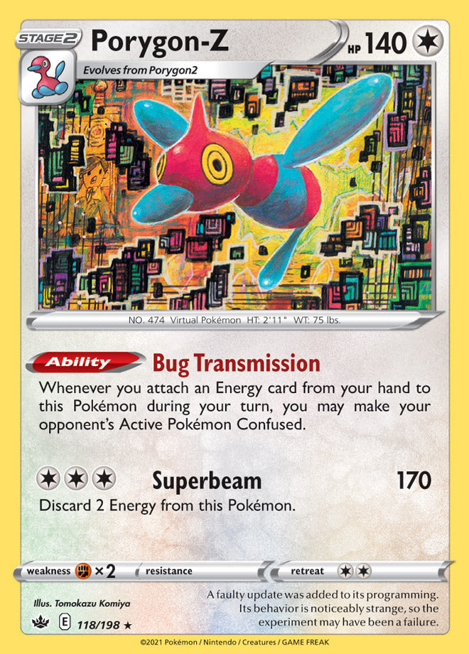 Porygon #118/198 Holo Rare - Chilling Reign Pokemon card