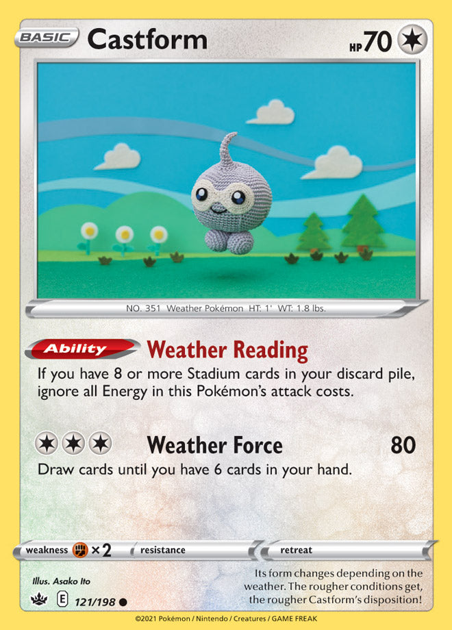 Castform #121/198 Common - Chilling Reign Pokemon card
