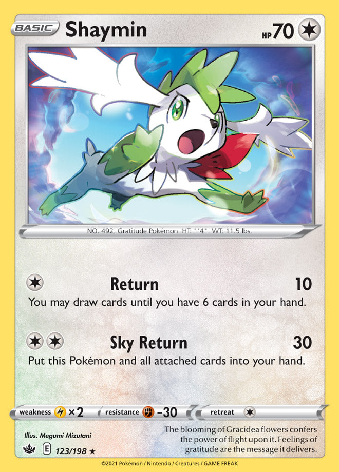 Shaymin #123/198 Holo Rare - Chilling Reign Pokemon card
