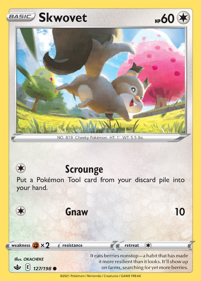 Skwovet #127/198 Common - Chilling Reign Pokemon card