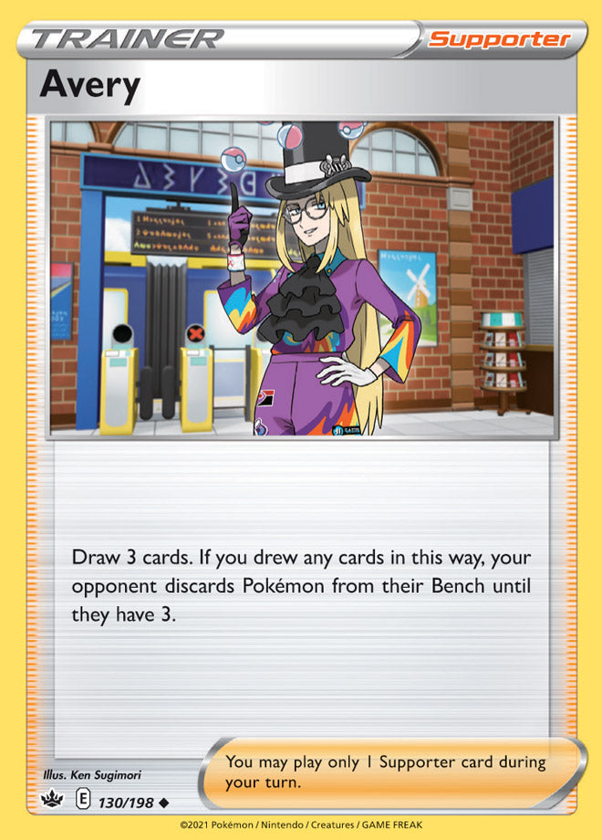 Avery #130/198 Uncommon - Chilling Reign Pokemon card