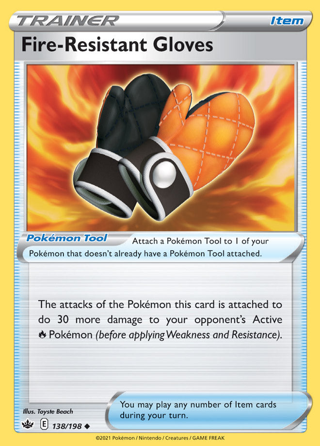 Fire Resistant Gloves #138/198 Uncommon - Chilling Reign Pokemon card