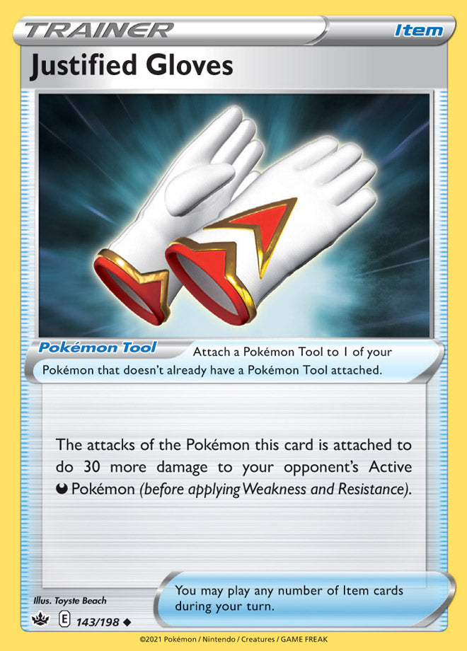 Justified Gloves #143/198 Uncommon - Chilling Reign Pokemon card