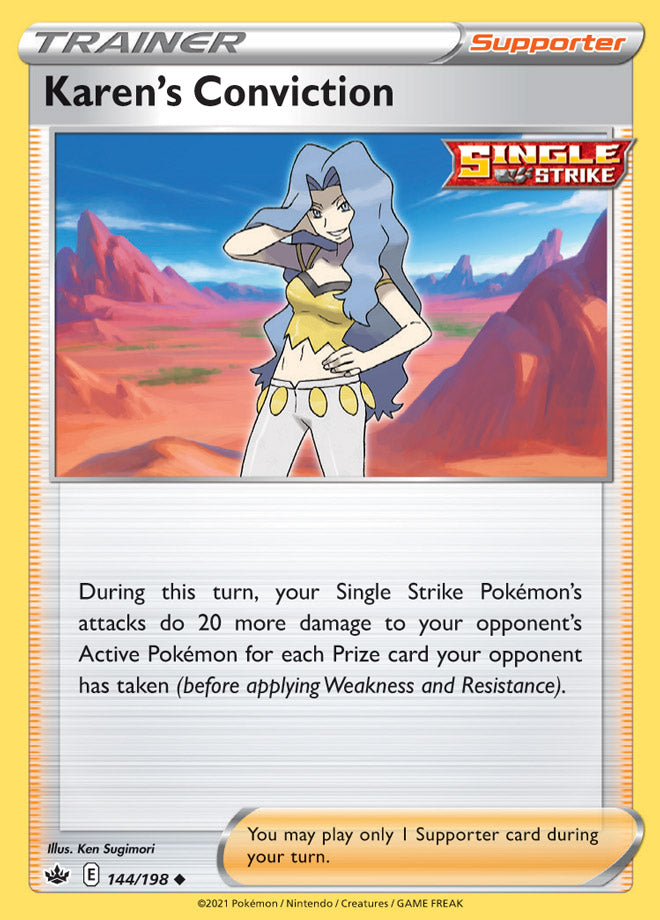 Karen #144/198 Uncommon - Chilling Reign Pokemon card