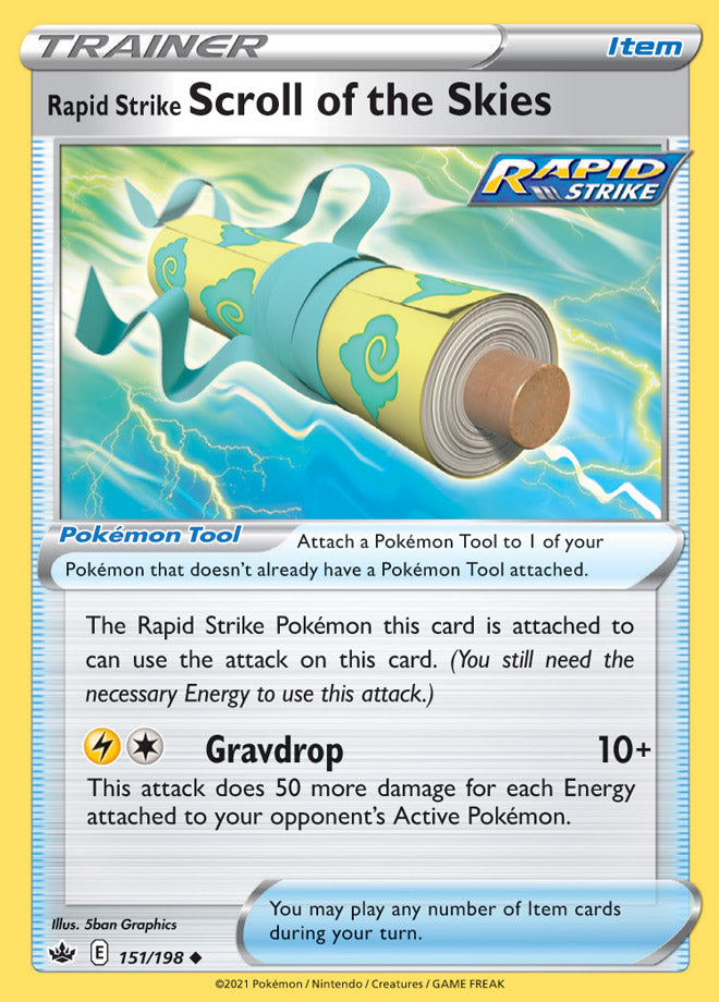 Rapid Strike Scroll of the Skies #151/198 Uncommon - Chilling Reign Pokemon card
