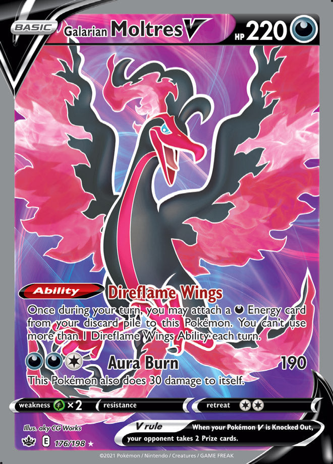 Moltres #176/198 Ultra Rare - Chilling Reign Pokemon card