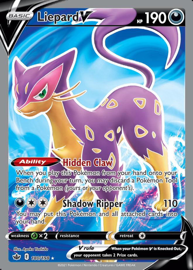 Pokemon Chilling Reign Liepard V #180