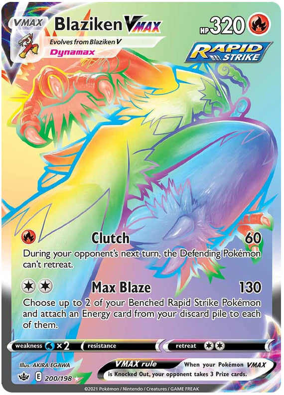 Blaziken #200/198 Secret Rare - Chilling Reign Pokemon card