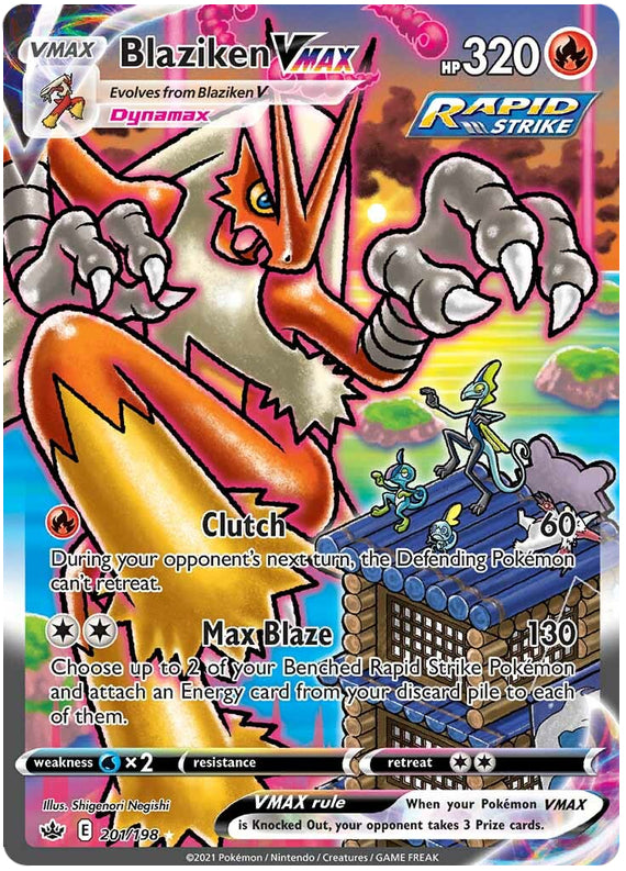 Blaziken #201/198 Secret Rare - Chilling Reign Pokemon card